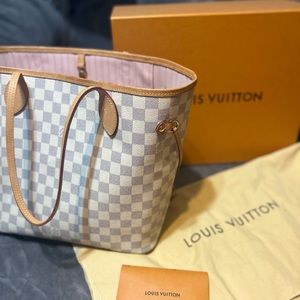 COPY - Louis Vuitton 2021 Neverfull MM Damier Azur Full Set
